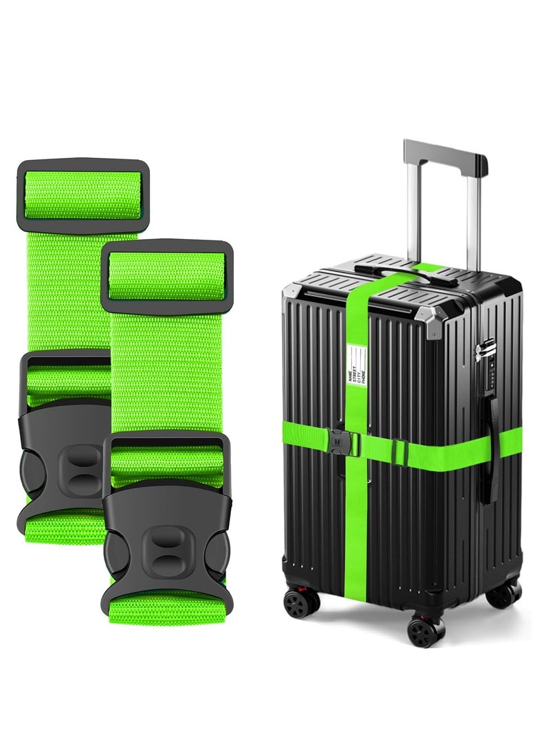 YelaJoy 4 PCS Luggage Straps Adjustable Suitcase Belt, Lockable Against Accidental Opening, Easy to Identify Travel Accessories, Add a Bag Connector Holds Suitcase Together (Green) - Image 1